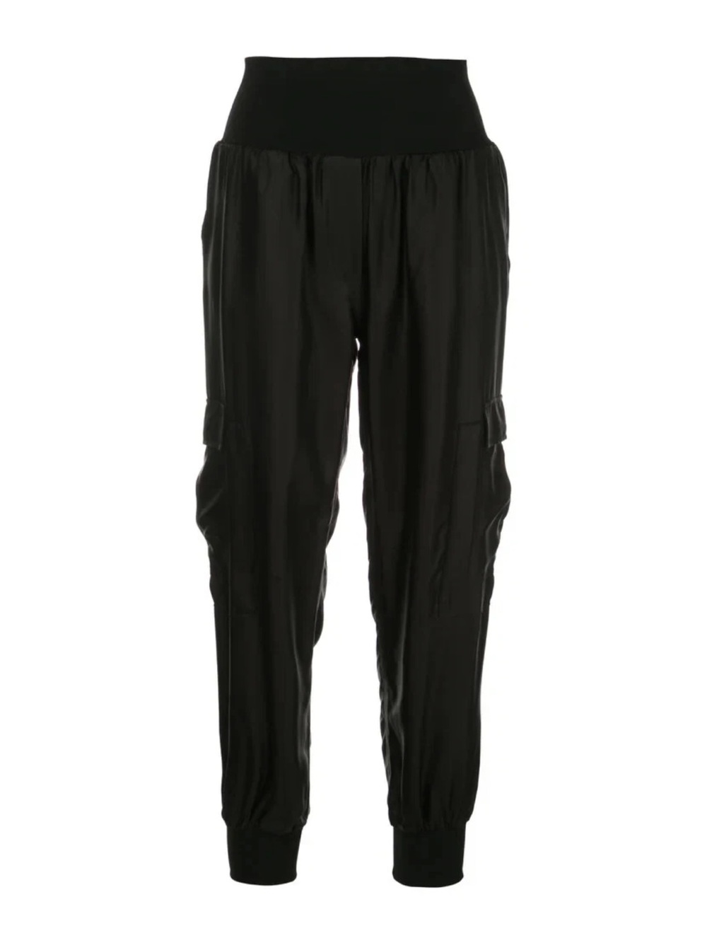 Cinq A Sept Giles Cupro Cargo Jogger Pant Black Satin Size Medium Pockets